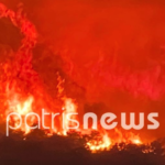 Πύρινη κόλαση στη Βάλμη Ηλείας - Συνεχίζεται η μάχη με τις φλόγες (Βίντεο)