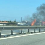 Πυρκαγιά σε Ι.Χ όχημα με κατεύθυνση προς Μουδανιά Χαλκιδικής (Φωτό)