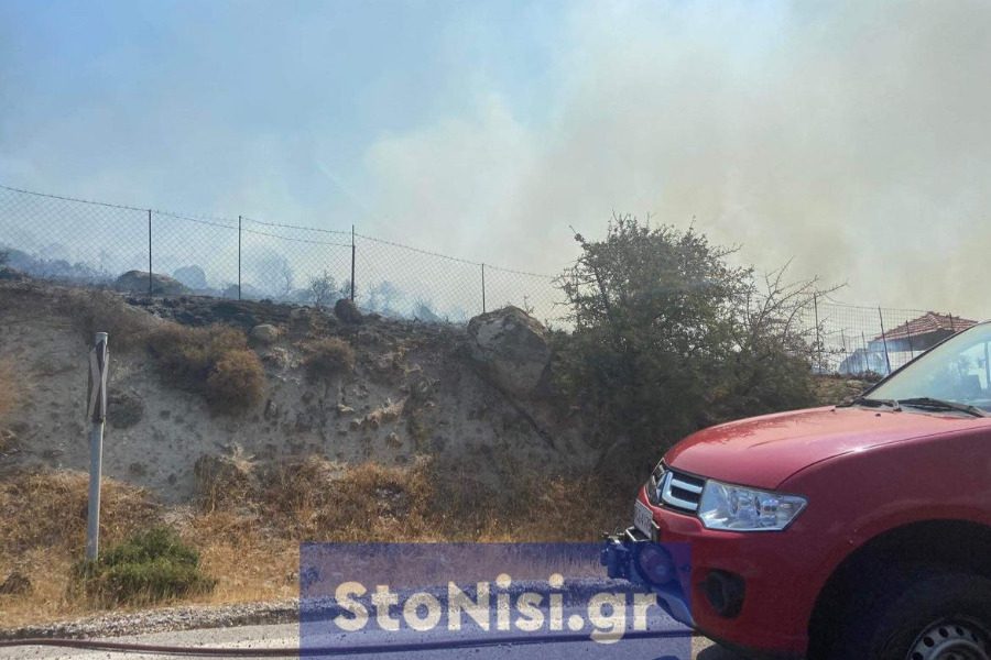 Πυρκαγιά σε χαμηλή βλάστηση στον Πετσοφά Λέσβου (Φωτό)