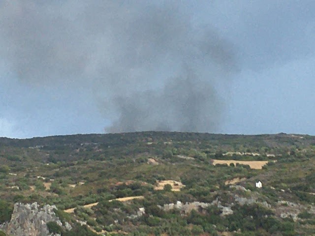 Πυρκαγιά σε δασική έκταση στον Κάλαμο Κυθήρων (Φωτό)