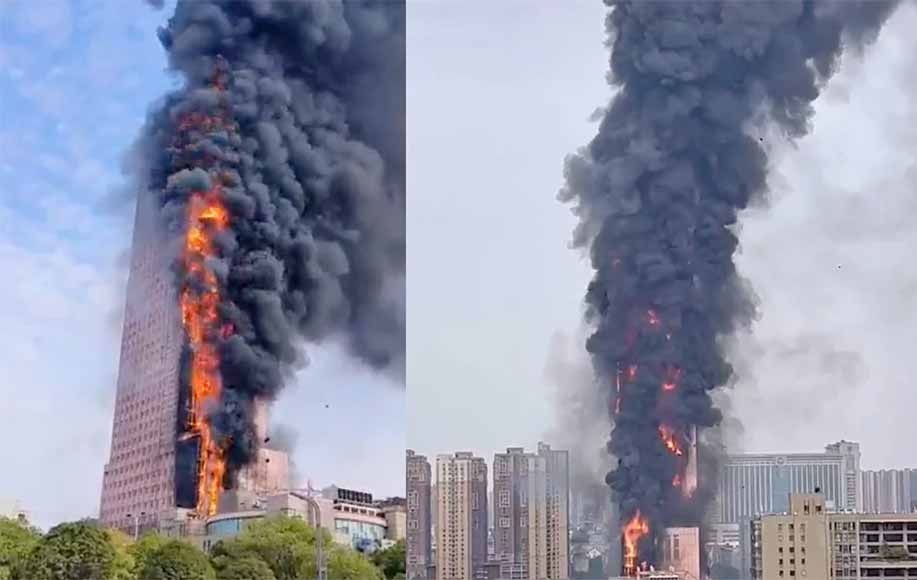 Κίνα: Τεράστια πυρκαγιά σε ουρανοξύστη – Δεν ανακοινώθηκαν θύματα