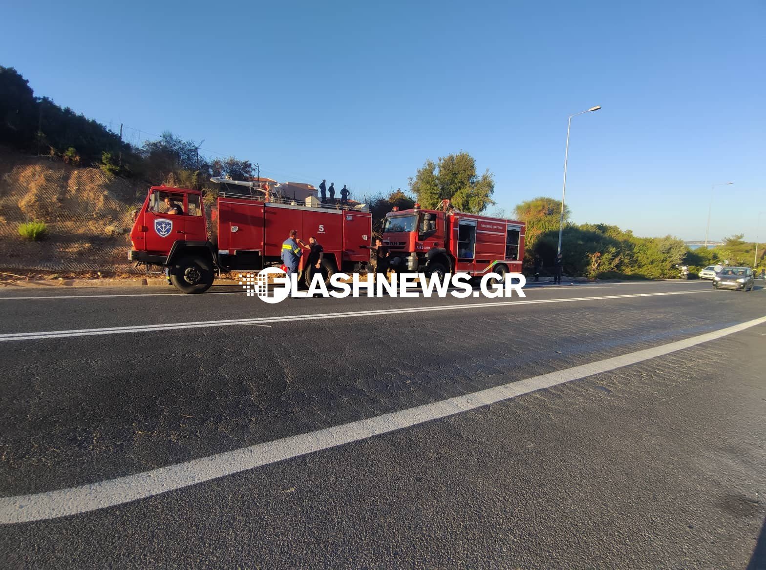 Πυρκαγιά στα πρανή κοντά στο Ναύσταθμο Κρήτης