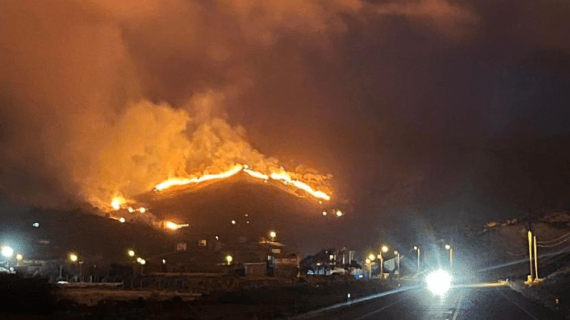 Μεγάλη πυρκαγιά σε δασική έκταση στην Ίμβρο (Φωτό)
