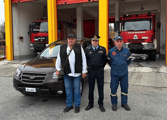 Ευχαριστήριο της Πυροσβεστικής Υπηρεσίας Αριδαίας για την προσφορά οχήματος τύπου SUV