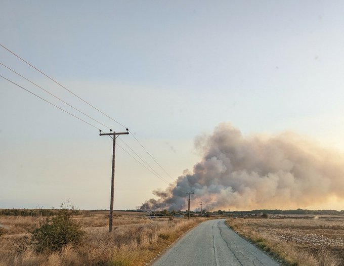 Πυρκαγιά σε αγροτική έκταση στον Ίμερο Ροδόπης (Φωτό)