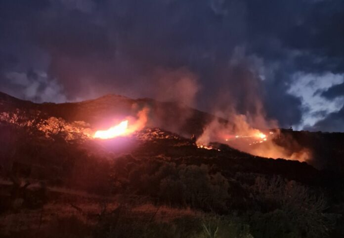 Πυρκαγιά σε χορτολιβαδική έκταση στην περιοχή του Κινίδαρου της Νάξου (Φωτό)
