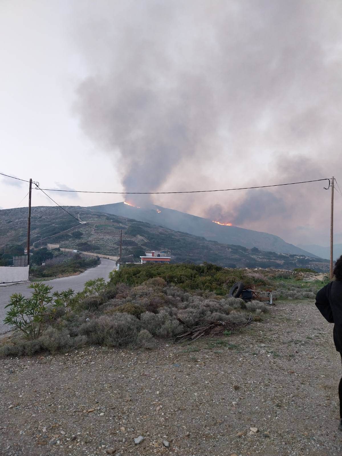 Μεγάλη πυρκαγιά σε χορτολιβαδική έκταση στους Φούρνους Κορσεών (Φωτό)