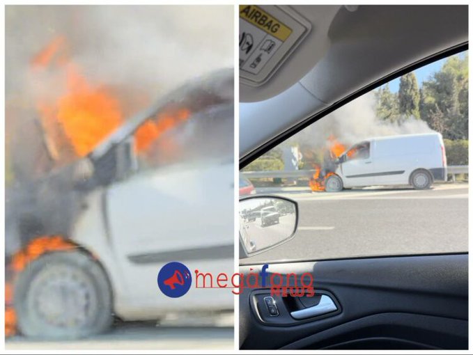 Πυρκαγιά σε όχημα μετά την έξοδο Παπάγου στην Αττική Οδό