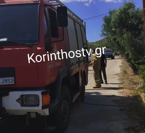 Πυρκαγιά σε ξερά χόρτα στον οικισμό Κατσιβιρι στους Αγίους Θεοδώρους Κορινθίας
