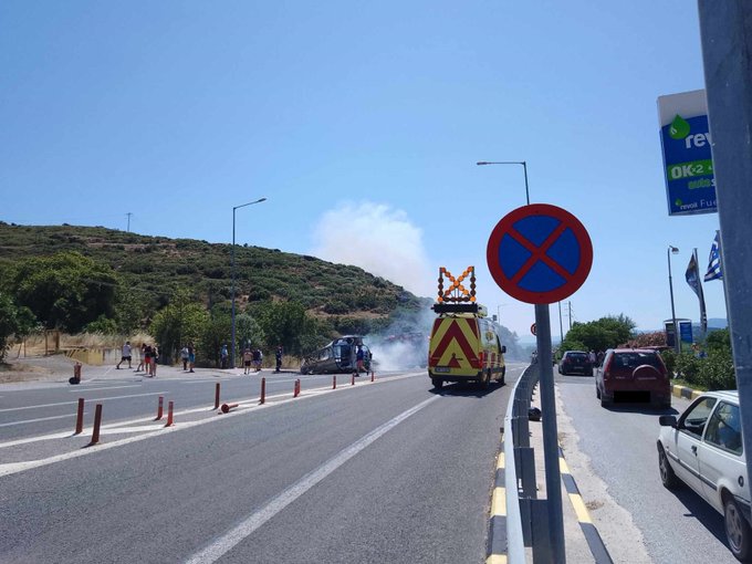 Πυρκαγιά σε δασική έκταση στο 381ο χλμ Π.Ε.Ο. Αθηνών – Θεσσαλονίκης στα Τέμπη