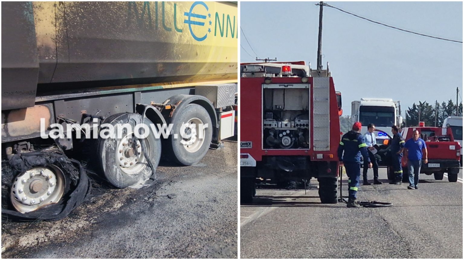Πυρκαγιά σε φορτηγό στη διασταύρωση του Αμουρίου Φθιώτιδας