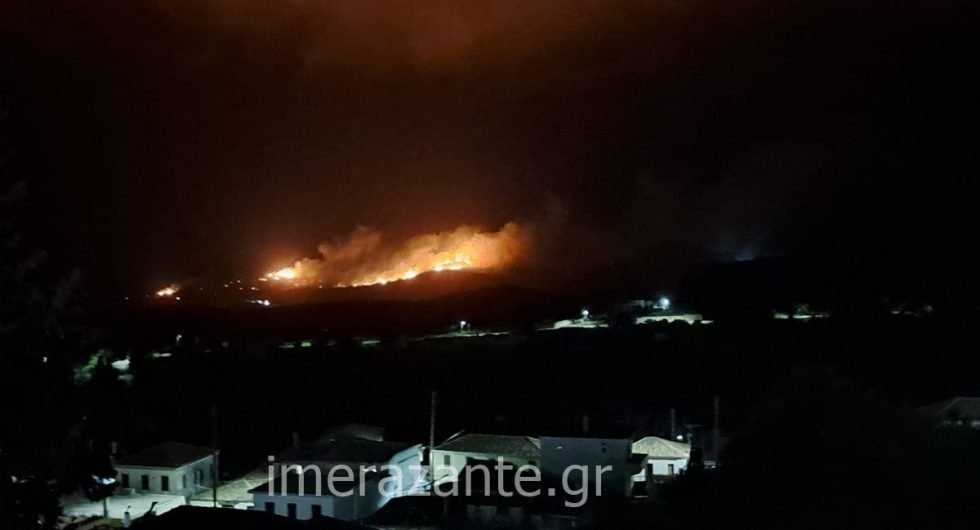 Πυρκαγιά σε δασική έκταση στις Μαριές Ζακύνθου