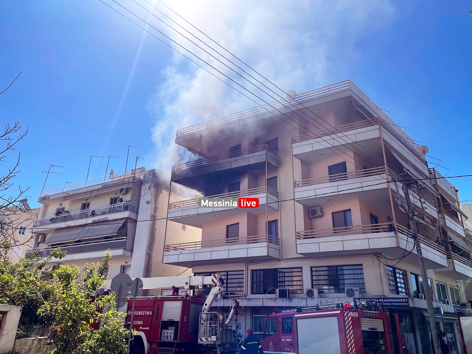 Πυρκαγιά σε διαμέρισμα στη συμβολή των οδών Νέδοντος και Τριών Ναυάρχων στην Καλαμάτα