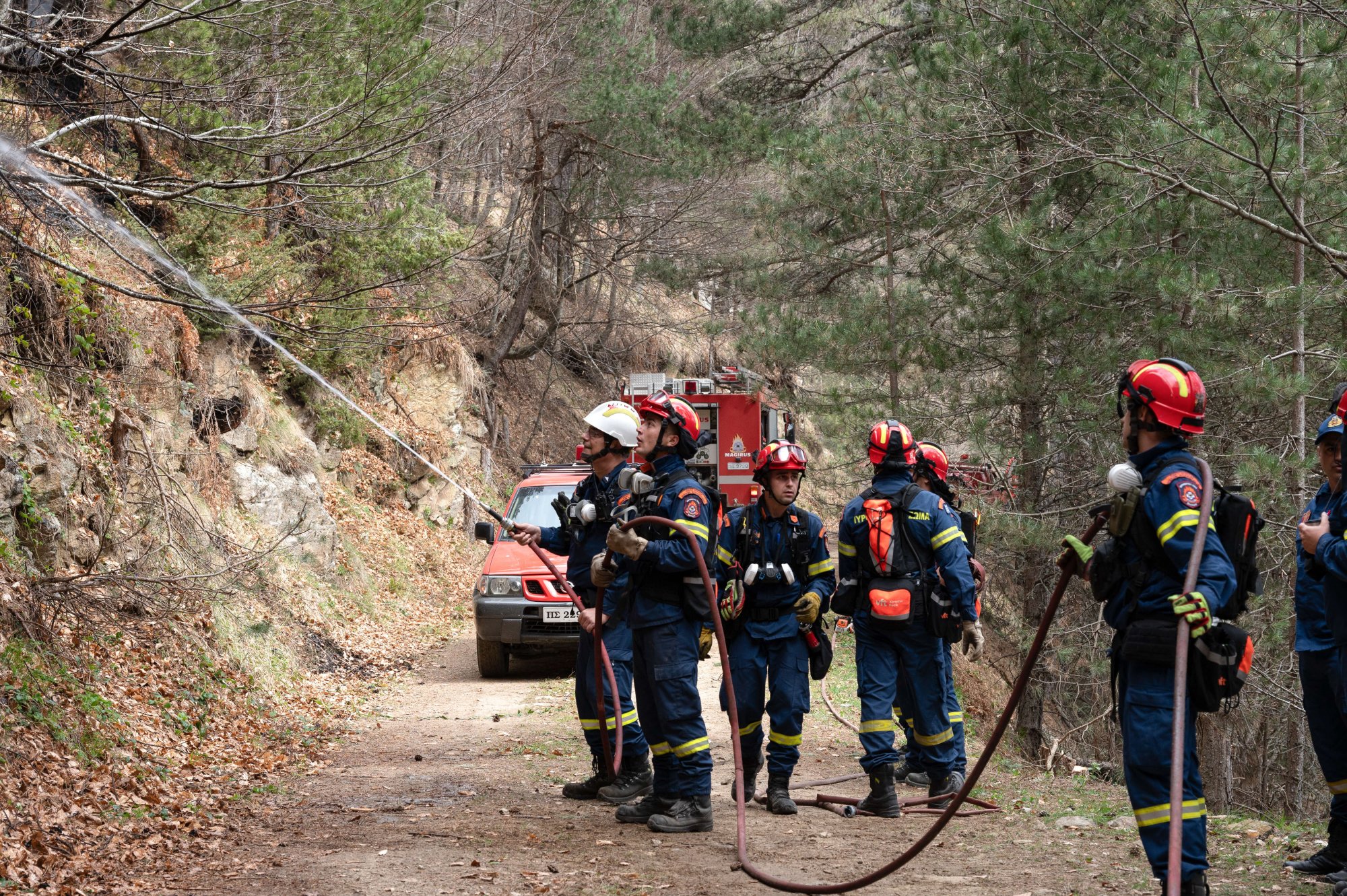 Πιέρια Όρη: Καλύτερη η εικόνα από την πυρκαγιά - Απέμειναν μικρές διάσπαρτες εστίες