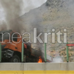 Πυρκαγιά σε φορτηγό όχημα επί της Ε.Ο. Ηρακλείου - Αγίου Νικολάου στο Ηρακλείου Κρήτης