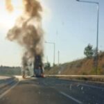 Πυρκαγιά σε φορτηγό όχημα στην Ε.Ο. Θεσσαλονίκης – Σερρών στο Κιλκίς