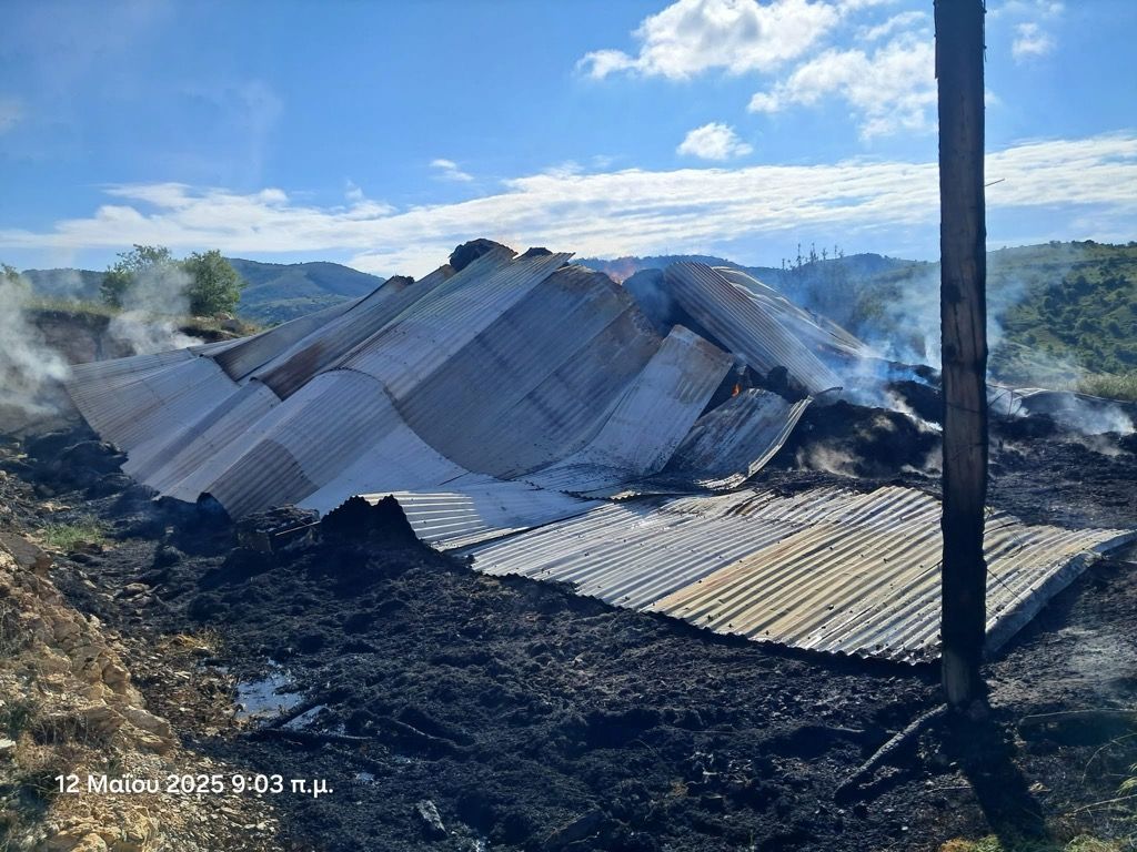 Πυρκαγιά σε χώρο αποθήκευσης (αχυρώνας) στην Δ.Ε Τυμφαίων Καλαμπάκας