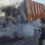 Πυρκαγιά σε απορριμματοφόρο στην περιοχή Μαθές Χανίων Κρήτης