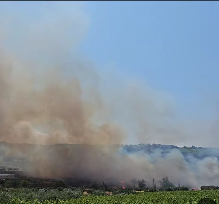 Πυρκαγιά σε χαμηλή βλάστηση στην περιοχή Αρχάνες Ηρακλείου Κρήτης