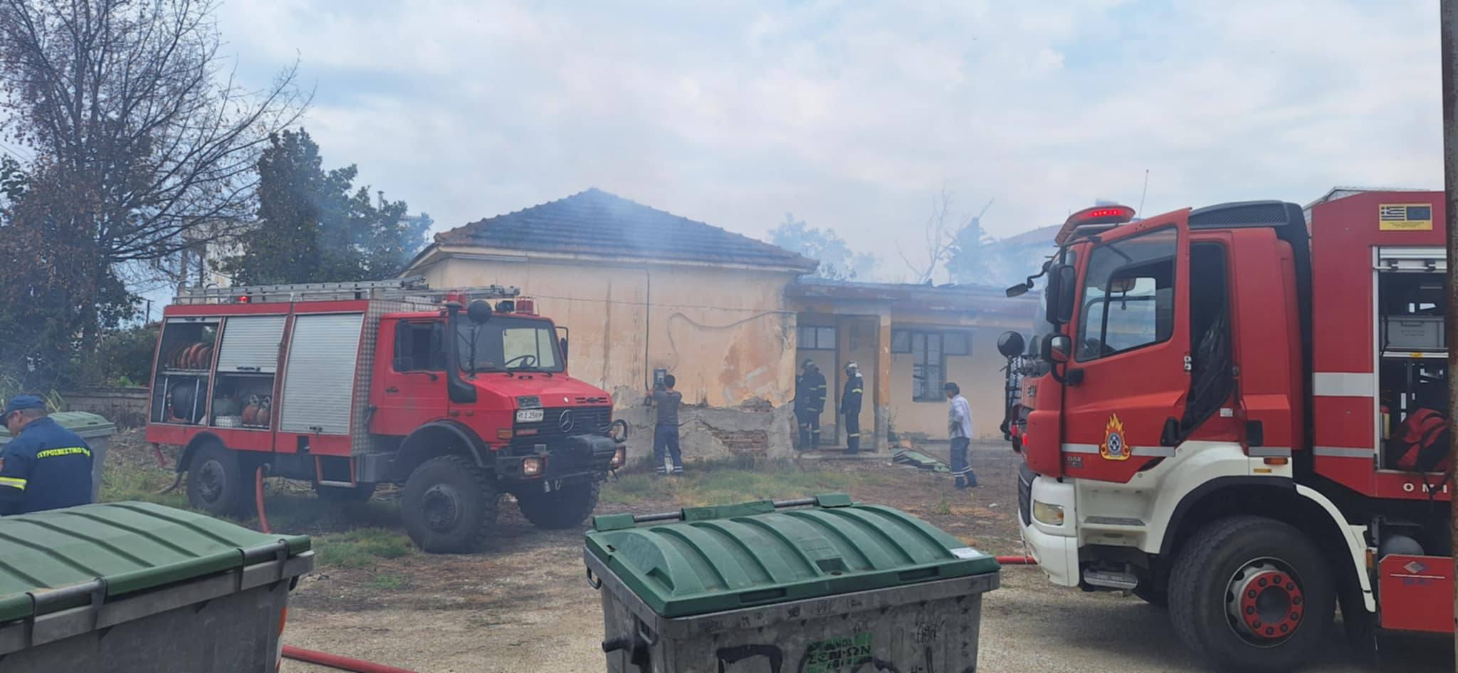 Πυρκαγιά σε χώρο του παλιού γυμνασίου στον Πρόβατα Σερρών