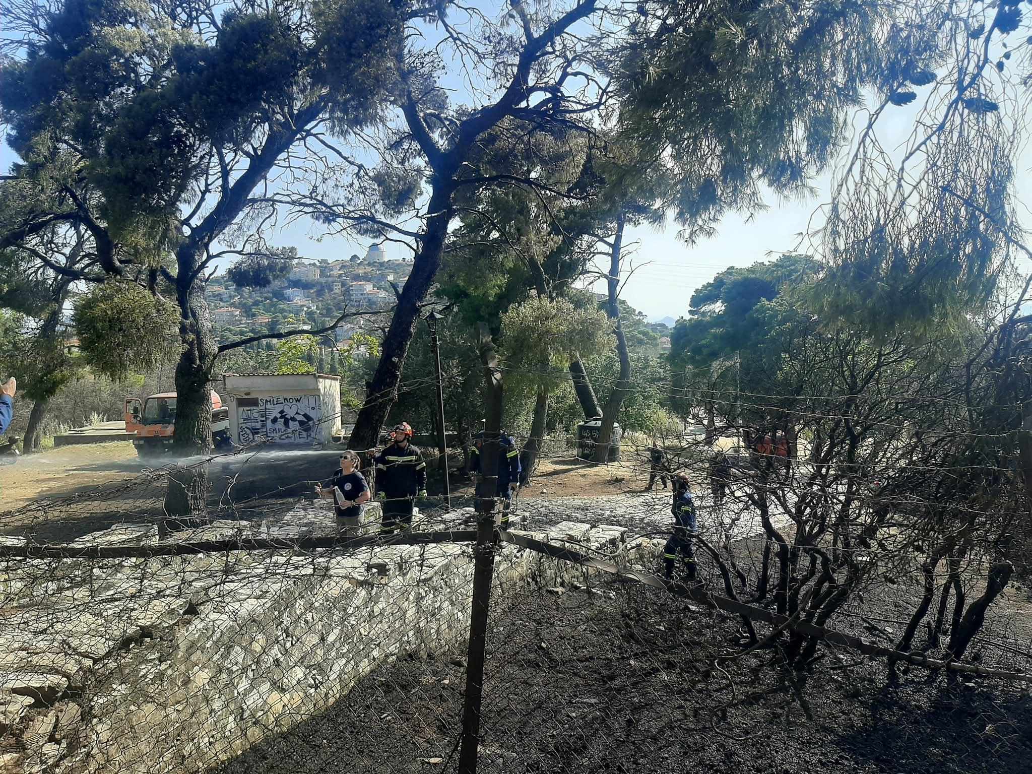 Πυρκαγιά σε δασική έκταση πλησίον Μονής Πεντέλης