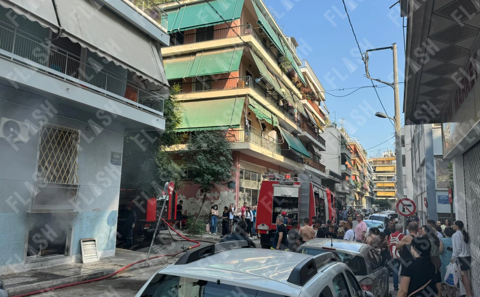 Πυρκαγιά σε υπόγειο χώρο κτιρίου διαμερισμάτων επί της οδού Διστόμου στην Αθήνα