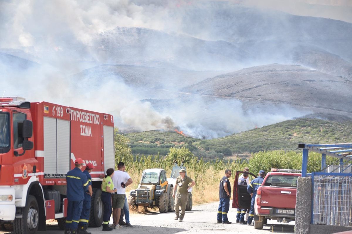 Δύο πυροσβέστες με ελαφρά εγκαύματα στη μάχη με τη φωτιά στο Βαθύρεμα Αγιάς
