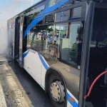 Πυρκαγιά σε λεωφορείο επί της οδού Λαρίσης στο Βόλο