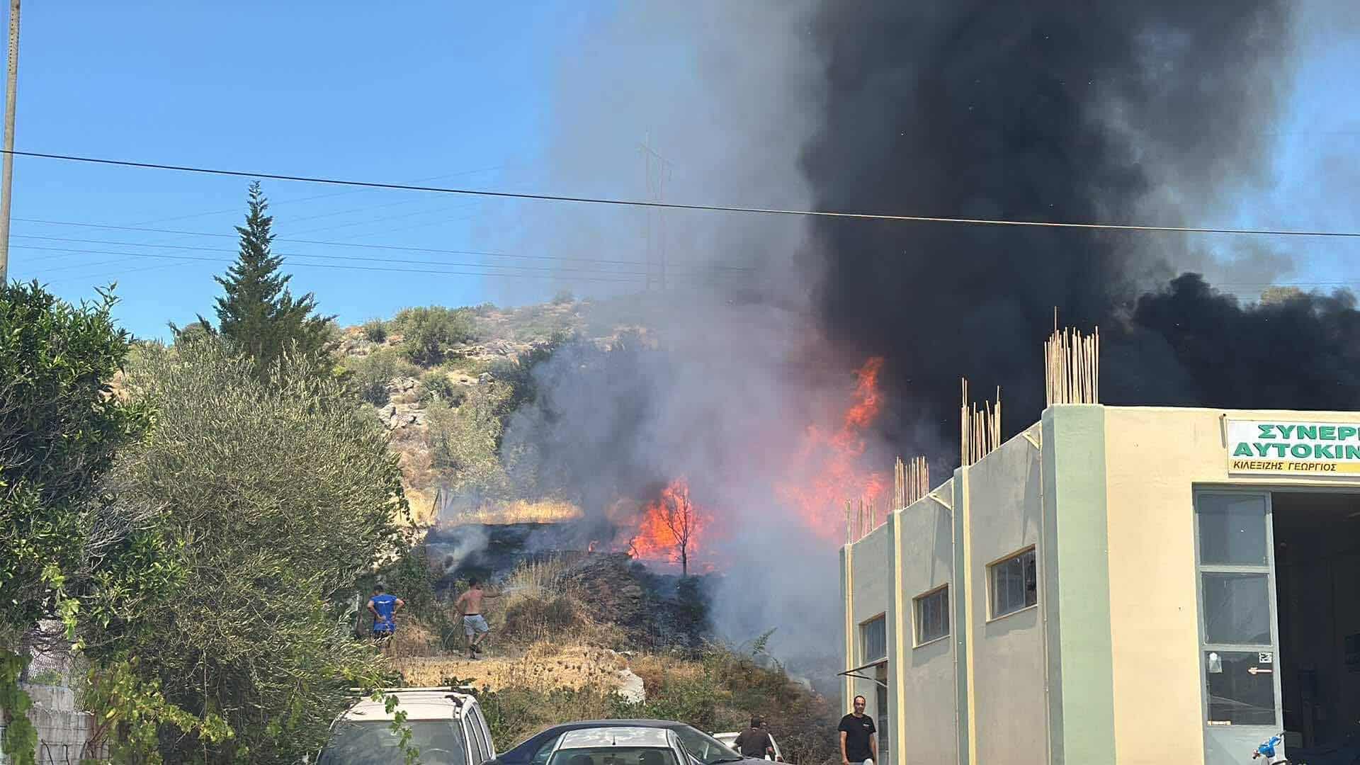 Πυρκαγιά σε χαμηλή βλάστηση στην περιοχή Παγανή Μυτιλήνης