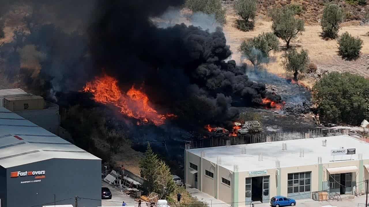Πυρκαγιά σε χαμηλή βλάστηση στην περιοχή Παγανή Μυτιλήνης