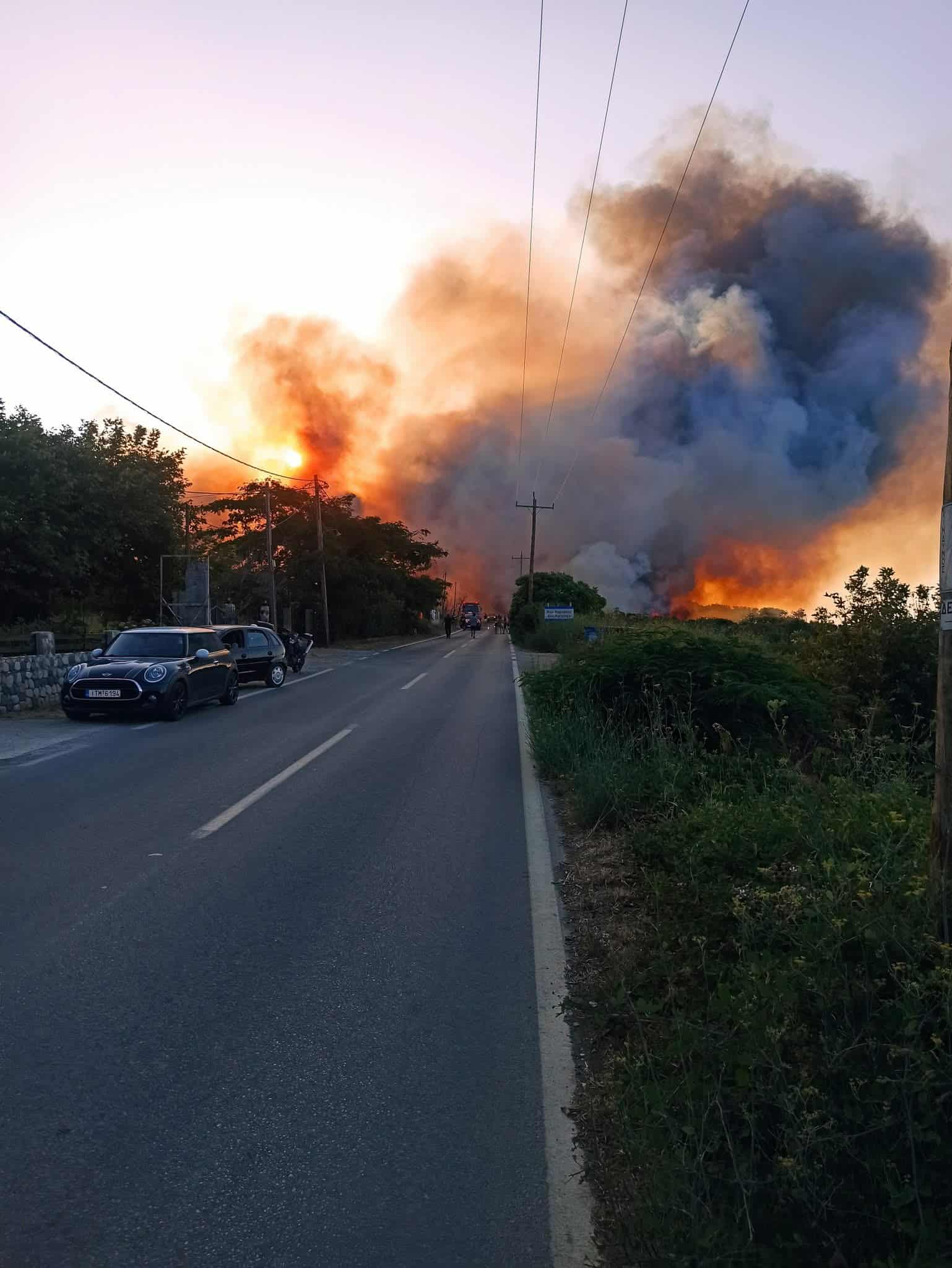 Πυρκαγιά σε αγροτοδασική έκταση στην περιοχή Καρυώτες Σαμοθράκης
