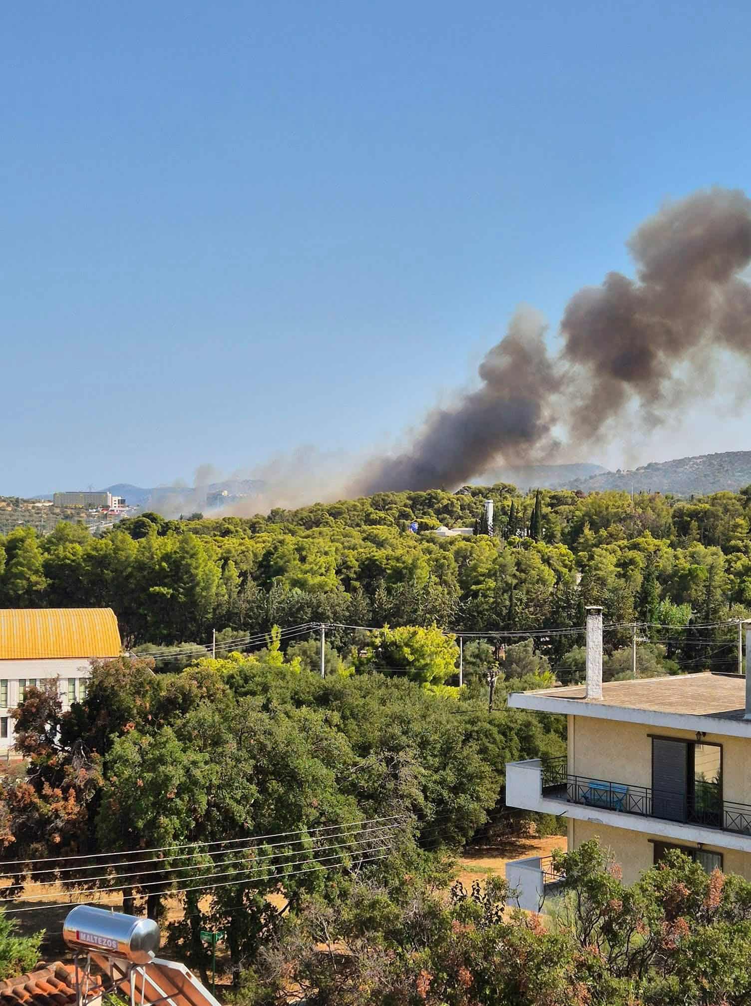 Πυρκαγιά σε χαμηλή βλάστηση στην περιοχή της Αγίας Μαρίνας στην Παιανία