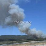 Πυρκαγιά σε αγροτοδασική έκταση στην περιοχή Μεγάλη Βόλβη Θεσσαλονίκης