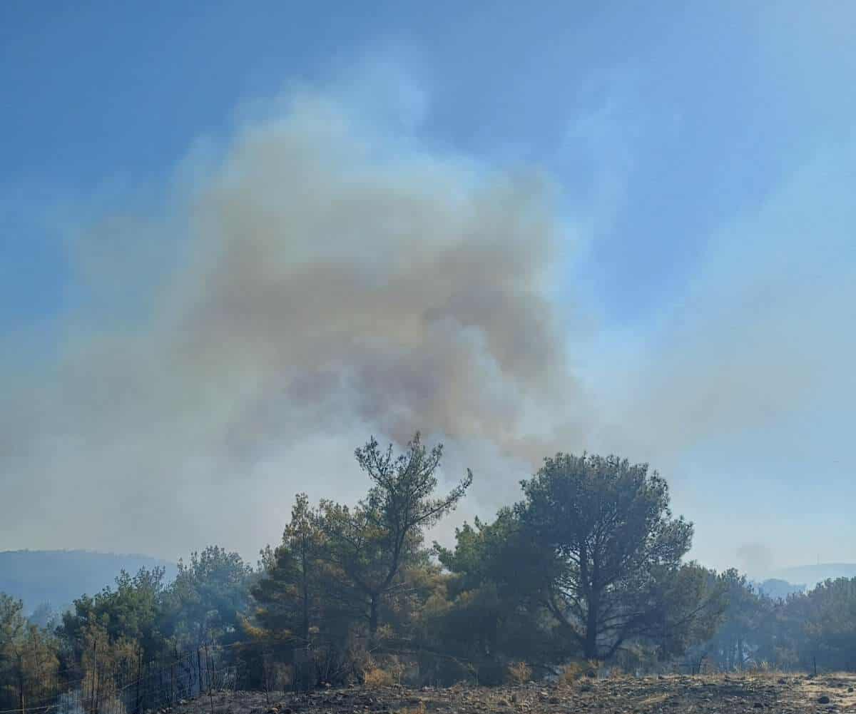 Ενισχύονται οι δυνάμεις στη αγροτοδασική πυρκαγιά στη Βρίσα Λέσβου