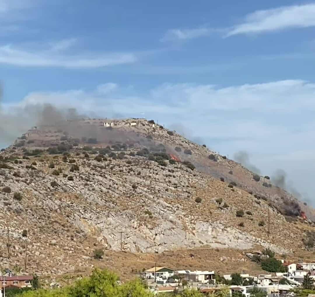Πυρκαγιά σε χαμηλή βλάστηση στην περιοχή Παλούκια Σαλαμίνας
