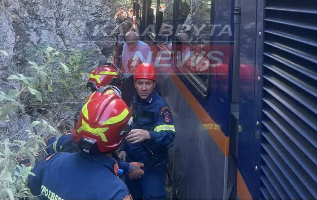 Ακινητοποιήθηκε ο Οδοντωτός κοντά στα Νιάματα Καλαβρύτων – Επιχείρηση της 6ης ΕΜΑΚ για 101 επιβάτες