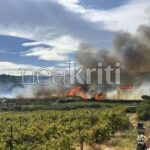 Πυρκαγιά σε χαμηλή βλάστηση στην περιοχή Μαλάδων Ηρακλείου Κρήτης