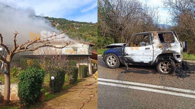 Πυρκαγιά σε κατοικία στην Άνω Μαριολάτα Φωκίδας – Νεκρός άνδρας σε όχημα