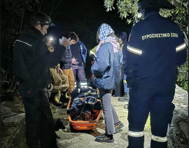 Επιχείρηση διάσωσης από την Πυροσβεστική στη Γερολίμνη της Άνδρου