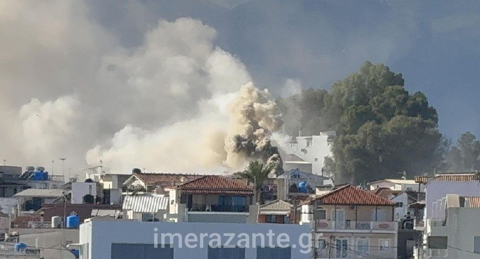 Πυρκαγιά σε καμινάδα καταστήματος εστίασης στην περιοχή του Αγίου Λαζάρου στην Ζάκυνθο