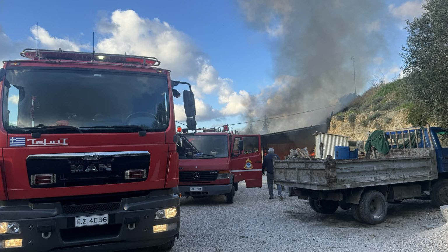 Πυρκαγιά σε αποθήκη στην περιοχή του Πλατανιά Χανίων
