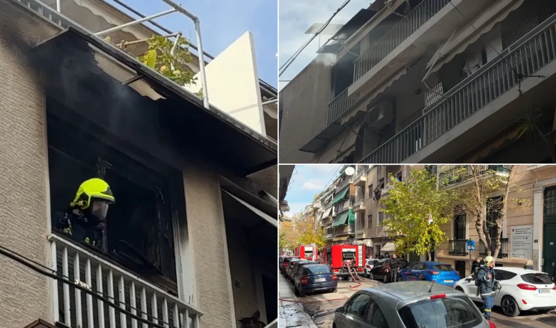 Πυρκαγιά σε διαμέρισμα επί της οδού Λευκωσίας στην Αθήνα Πυρκαγιά σε διαμέρισμα επί της οδού Λευκωσίας στην Αθήνα