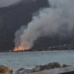 Πυρκαγιά σε ξερά χόρτα στην παραλία της Ψαθάς στο Αλεποχώρι Αττικής