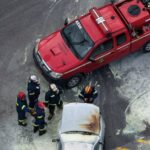 Πυρκαγιά σε Ι.Χ. όχημα στη συμβολή της Λεωφόρου Κρυονερίου και της οδού Ελευθερίου Βενιζέλου στην περιοχή του Αγίου Στεφάνου
