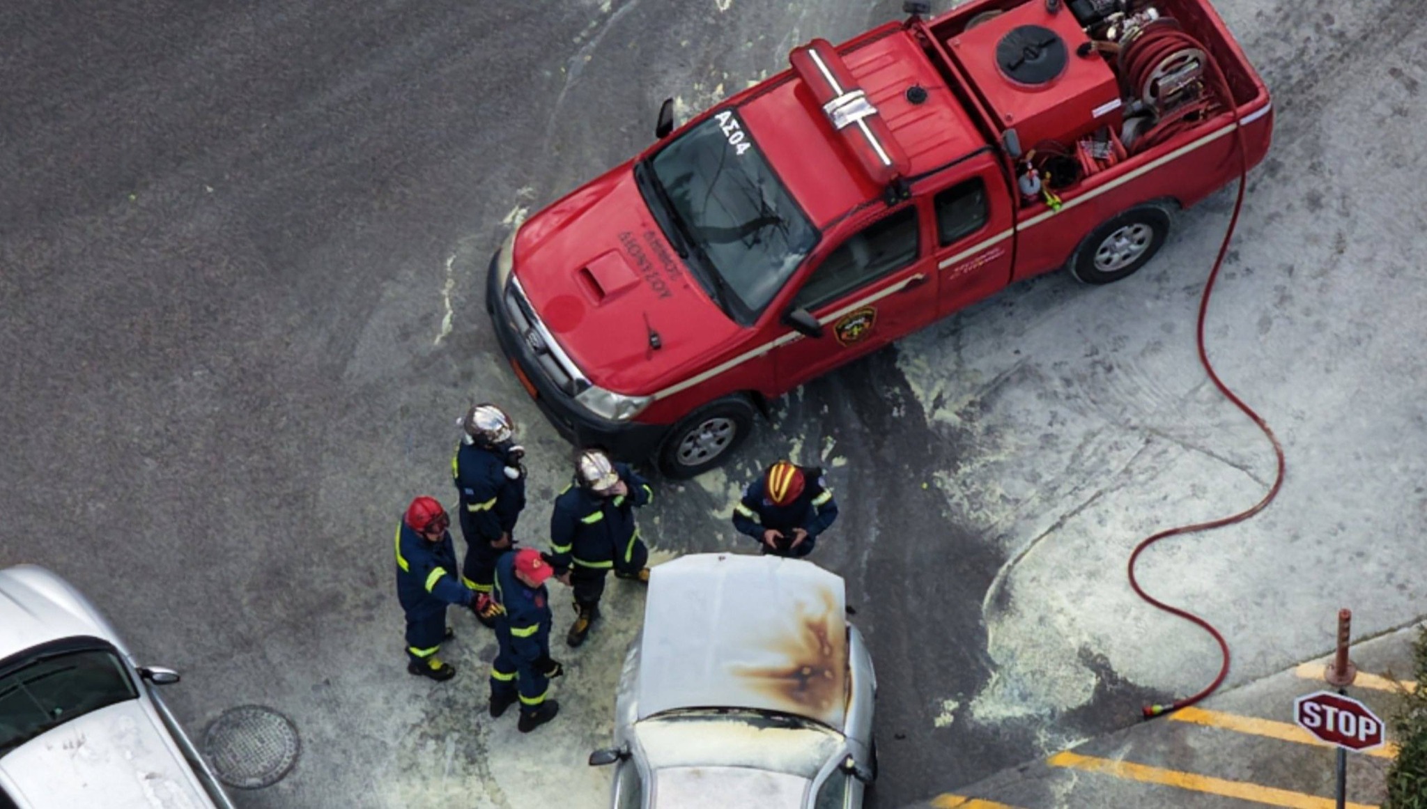 Πυρκαγιά σε Ι.Χ. όχημα στη συμβολή της Λεωφόρου Κρυονερίου και της οδού Ελευθερίου Βενιζέλου στην περιοχή του Αγίου Στεφάνου