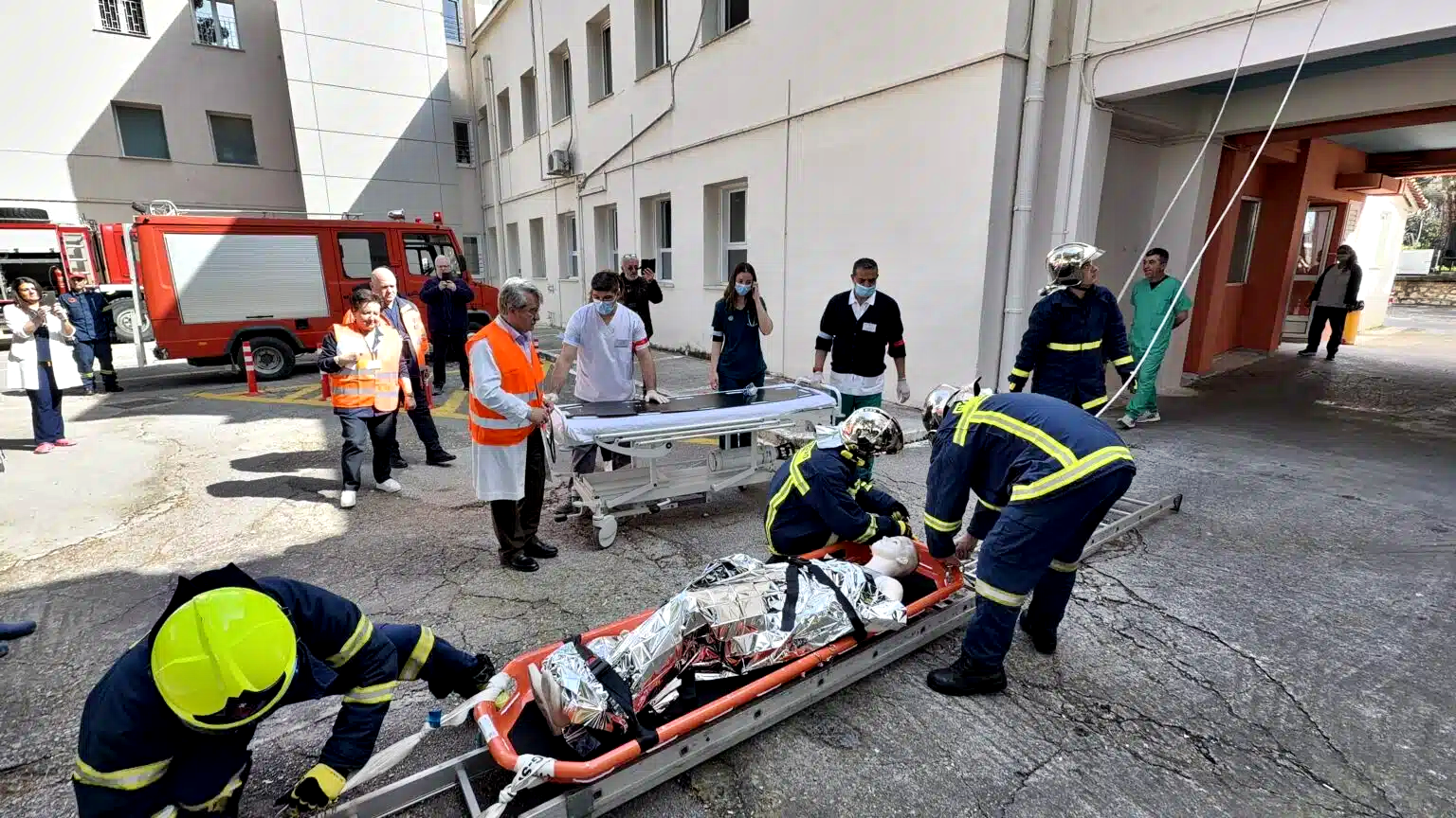 Με επιτυχία ολοκληρώθηκε η συμμετοχή του Π.Κ Κυπαρισσίας στην άσκηση εκκένωσης του Νοσοκομείου της πόλης