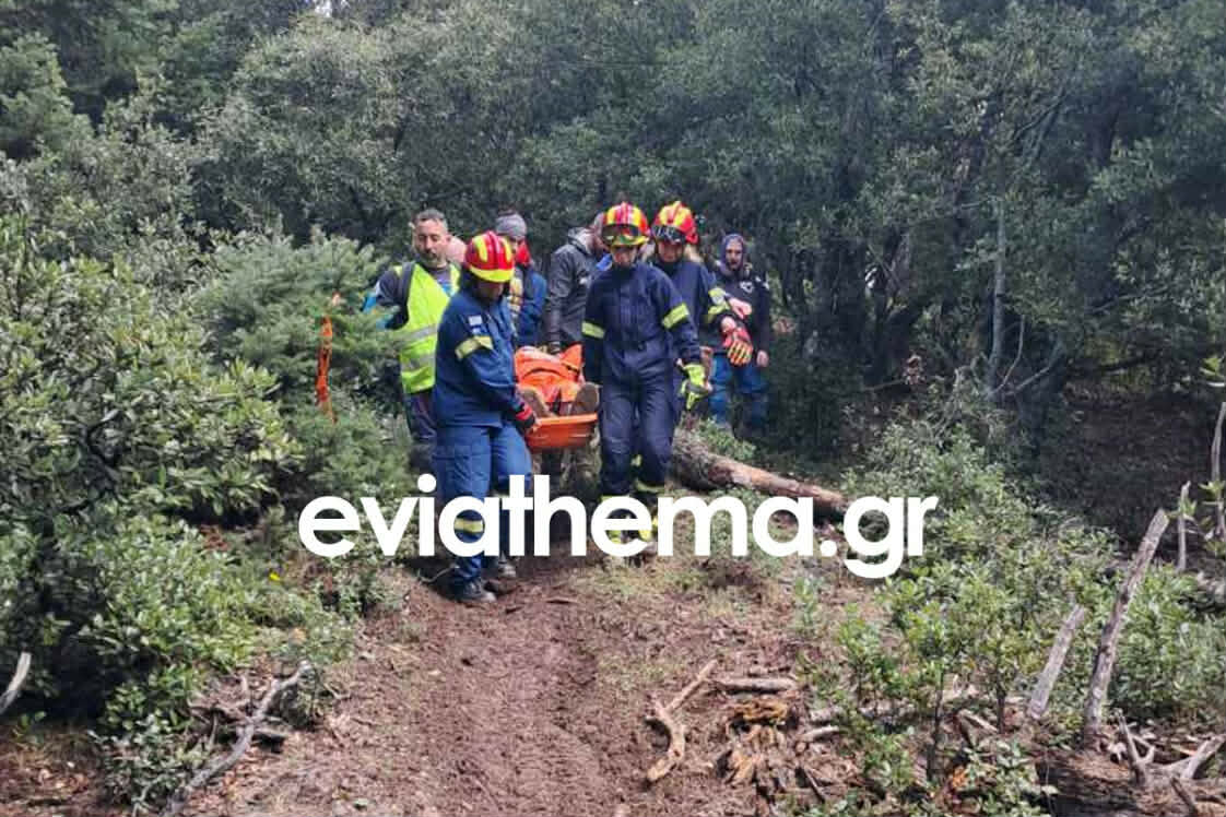 Εύβοια: Επιχείρηση διάσωσης τραυματία αναβάτη Enduro στο όρος Πιξαριά