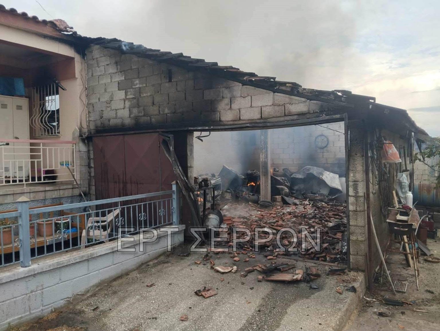 Πυρκαγιά σε μονοκατοικία στη Βαμβακιά Σερρών