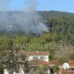 Πυρκαγιά σε δασική έκταση στον Πλατανιά Σκιάθου