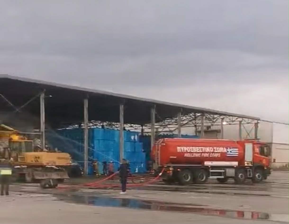 Πυρκαγιά σε εργοστάσιο εκκοκκιστηρίου βάμβακος στον Ορχομενό Βοιωτίας